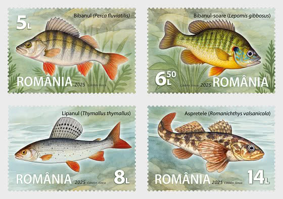Bưu chính Romania phát hành bộ tem về các loài cá