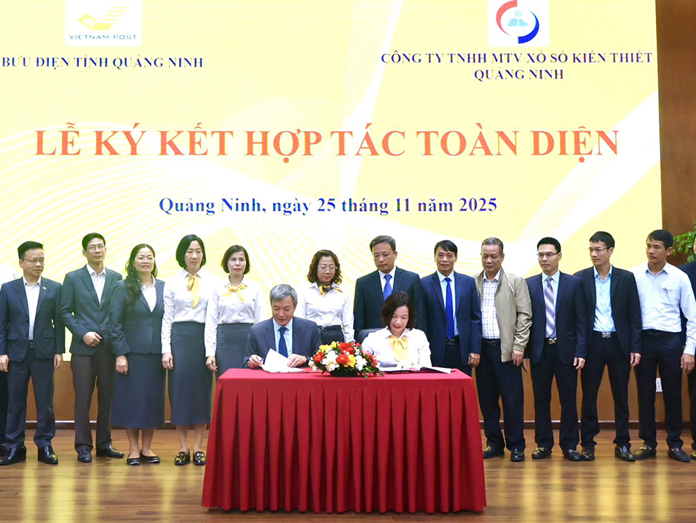 Bưu điện tỉnh Quảng Ninh và Công ty TNHH MTV Xổ số Kiến thiết Quảng Ninh ký kết Hợp tác toàn diện