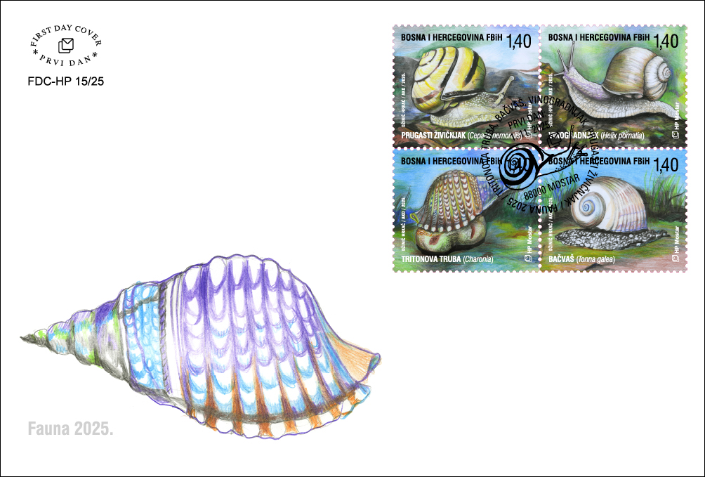Bưu chính Bosnia & Herzigovina phát hành tem về Ốc kèn Triton