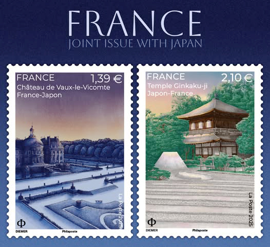 Pháp và Nhật Bản phát hành bộ tem chung