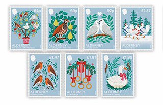 Bưu chính Alderney và Guernsey phát hành bộ tem chào mừng Giáng sinh