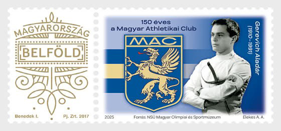 Bưu chính Hungary phát hành tem kỷ niệm 150 năm Câu lạc bộ Điền kinh Hungary