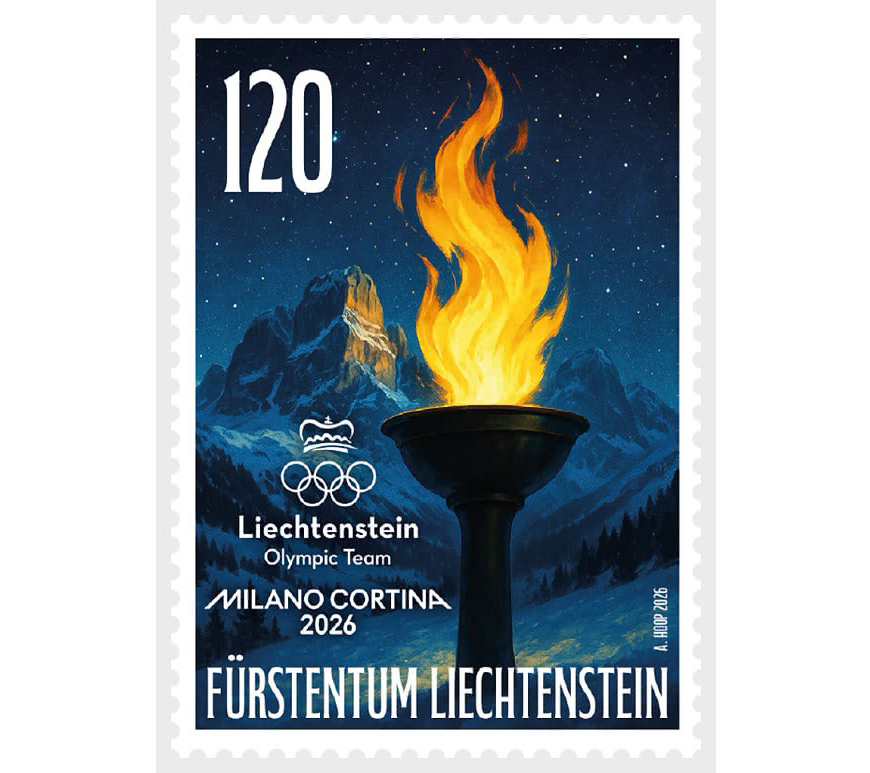Bưu chính Liechtenstein phát hành bộ tem về Thế vận hội Mùa đông Milan 2026