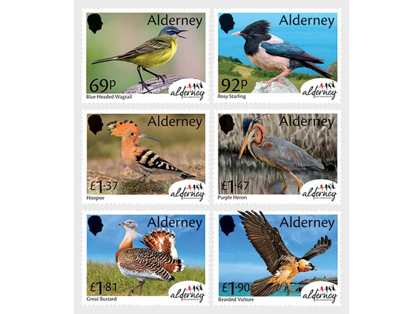 Bưu chính Alderney phát hành bộ tem ghi nhận về các Đài quan sát chim Alderney