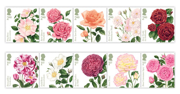 Bưu chính Hoàng gia Anh phát hành bộ tem về hoa hồng