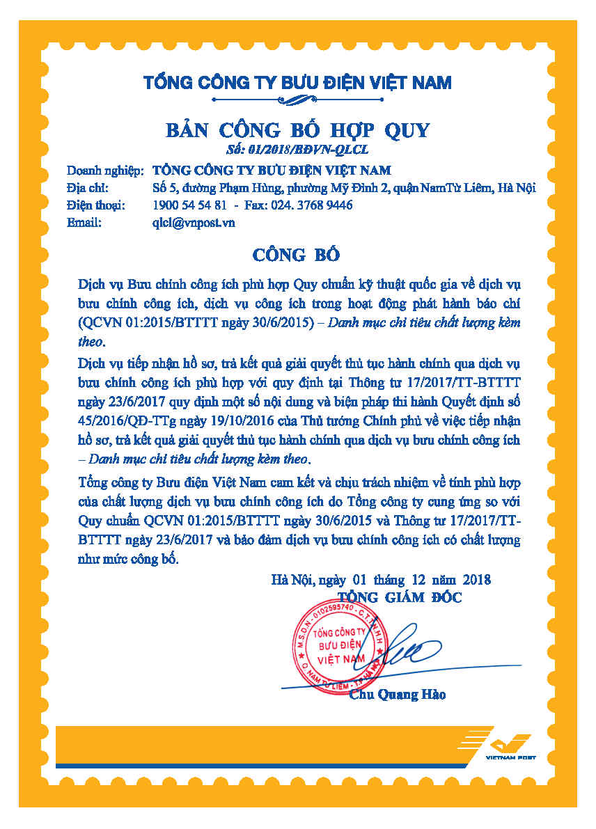 Bản Công Bố Hợp Quy