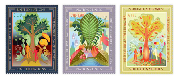 Văn phòng Bưu chính Liên Hợp Quốc phát hành tem kỷ niệm Ngày Quốc tế về Rừng