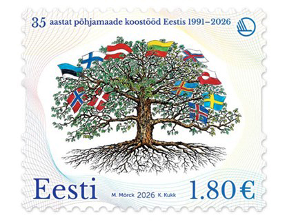 Bưu chính Estonia phát hành tem kỷ niệm 35 năm hợp tác Baltic-Bắc Âu