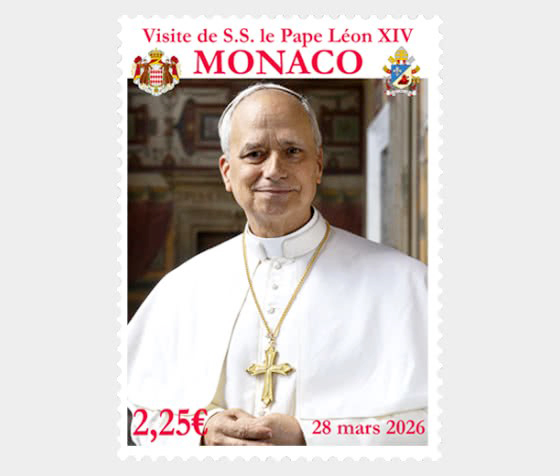 Bưu chính Monaco phát hành tem kỷ niệm chuyến thăm của Đức Thánh Cha Leo XIV