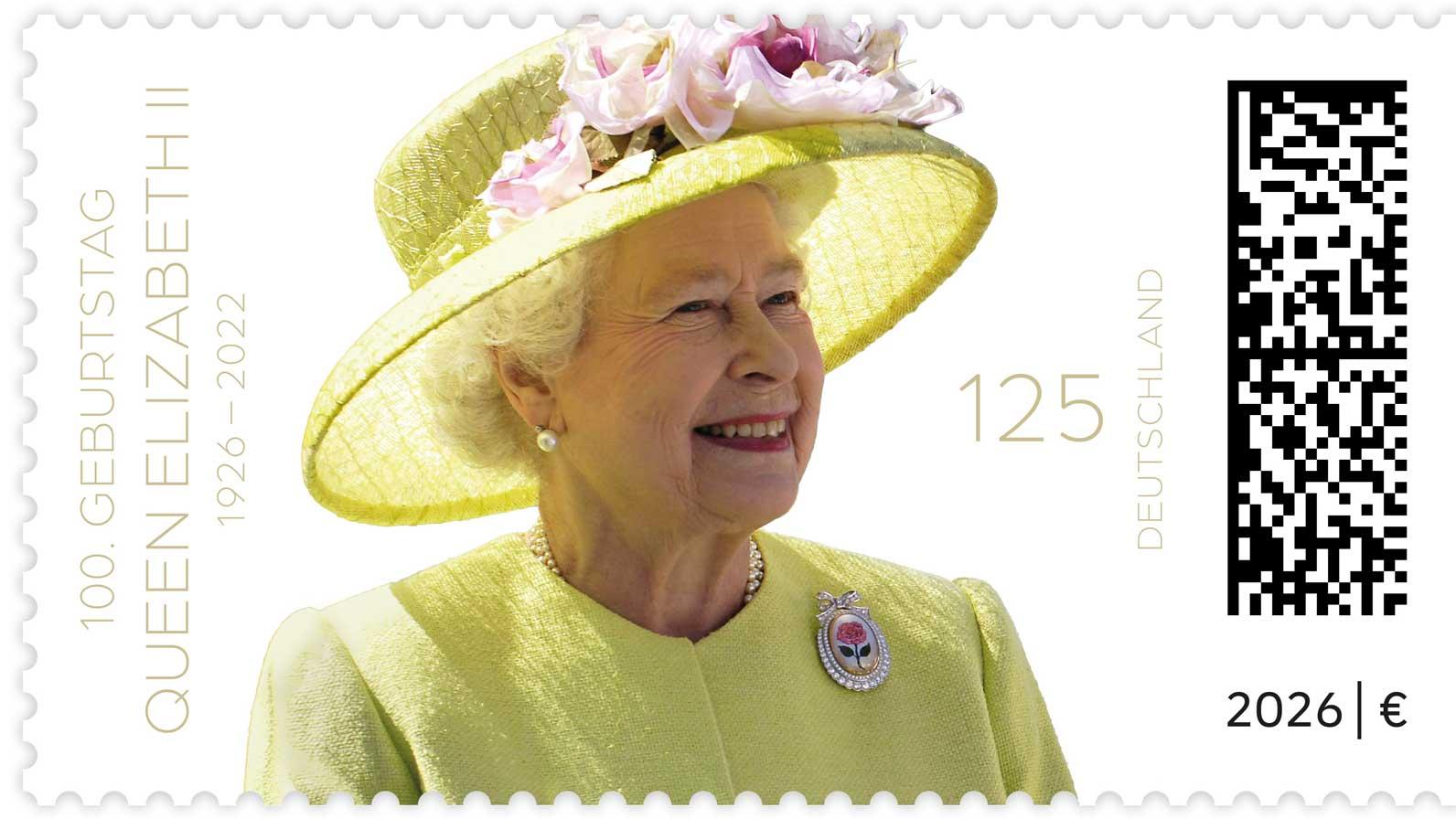 Anh – Đức đồng loạt phát hành tem kỷ niệm 100 năm ngày sinh Nữ hoàng Elizabeth II