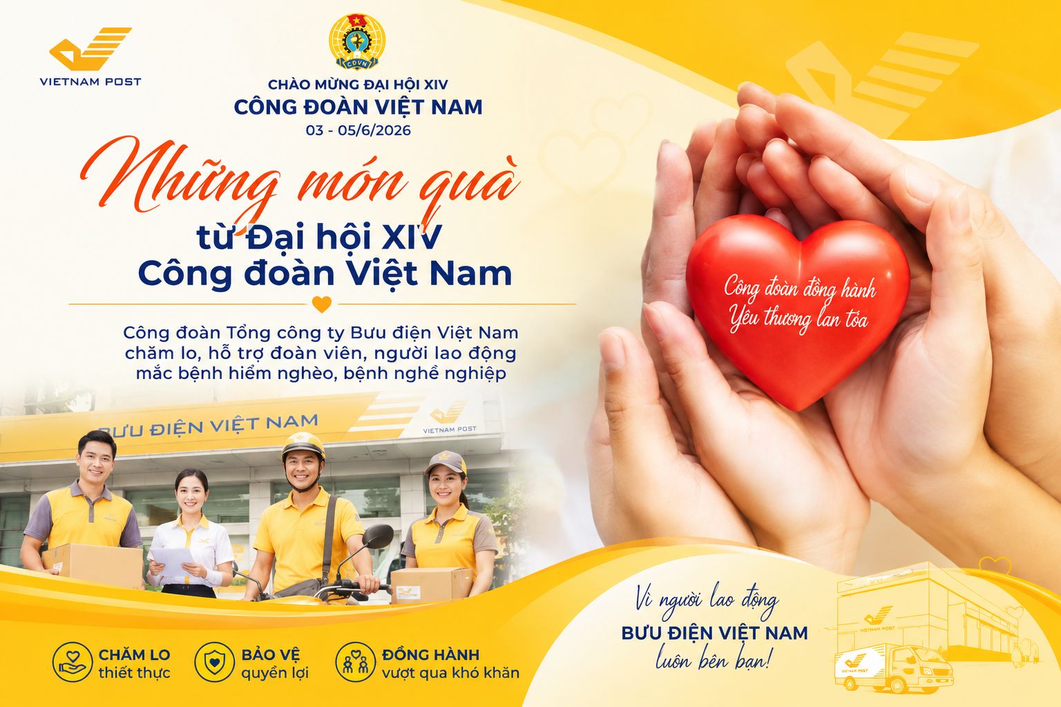 Lan tỏa yêu thương từ Đại hội XIV Công đoàn Việt Nam: Khẳng định vai trò chăm lo, bảo vệ người lao động của tổ chức Công đoàn
