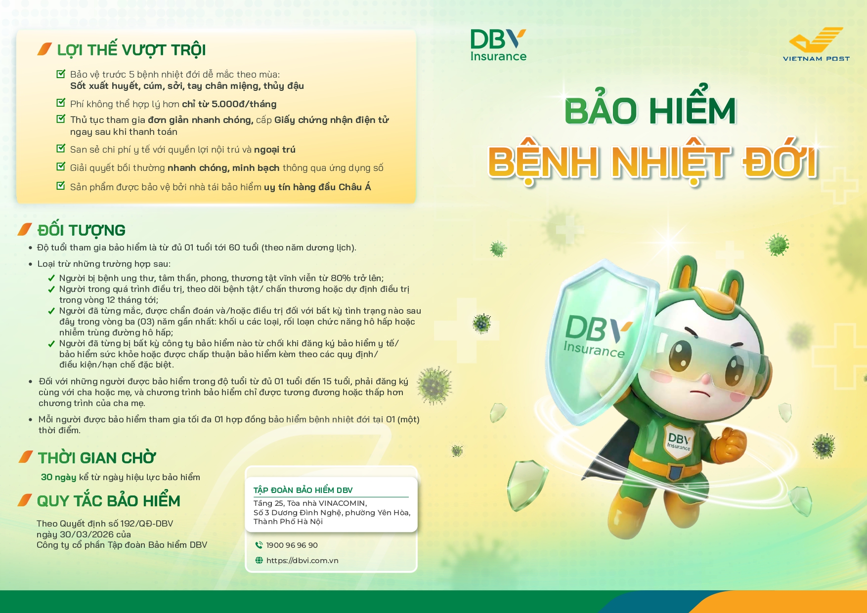 Bưu điện Việt Nam phối hợp với Tập đoàn Bảo hiểm DBV triển khai Bảo hiểm Bệnh Nhiệt đới trên toàn hệ thống