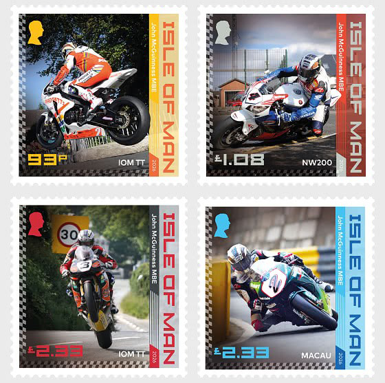 Bưu chính Đảo Man phát hành bộ tem về huyền thoại đua xe mô tô John McGuinness MBE