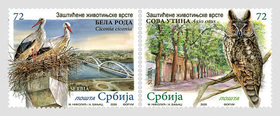 Bưu chính Serbia phát hành bộ tem về các loài động vật cần được bảo vệ