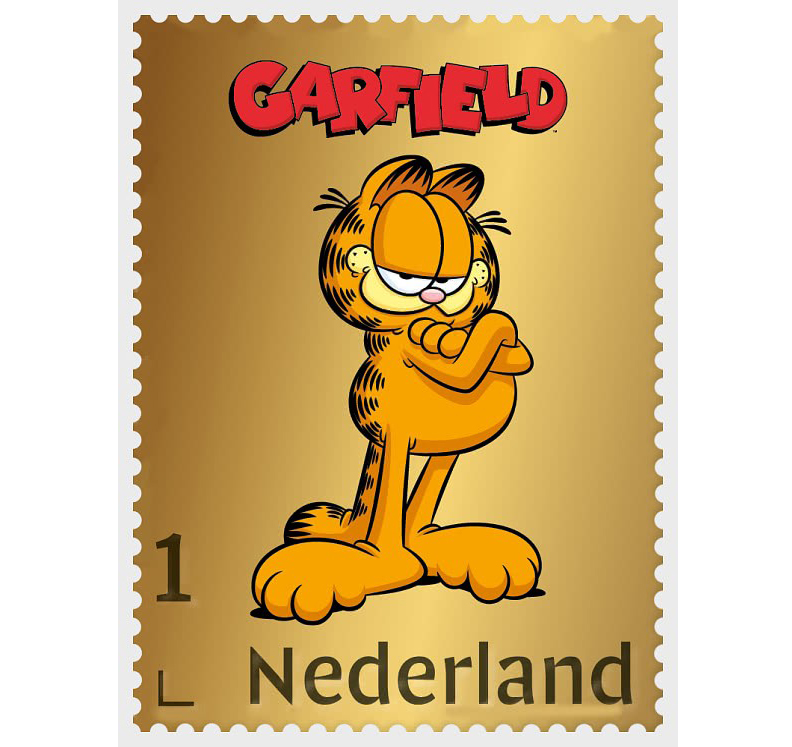 Bưu chính Hà Lan phát hành con tem Vàng về chú mèo Garfield