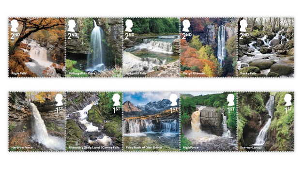 Royal Mail phát hành bộ tem về các thác nước trên khắp Vương quốc Anh
