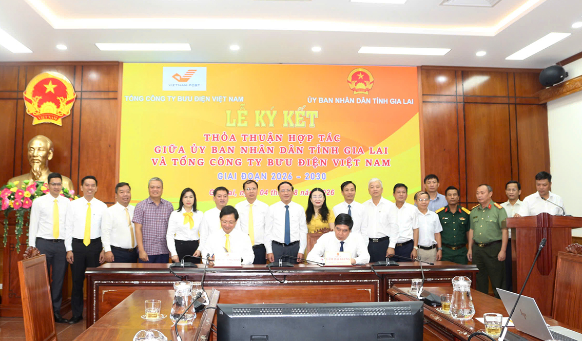 Gia Lai và Vietnam Post ký kết hợp tác giai đoạn 2026 – 2030: Xây dựng hạ tầng số, phát triển kinh tế số và nâng cao chất lượng phục vụ người dân
