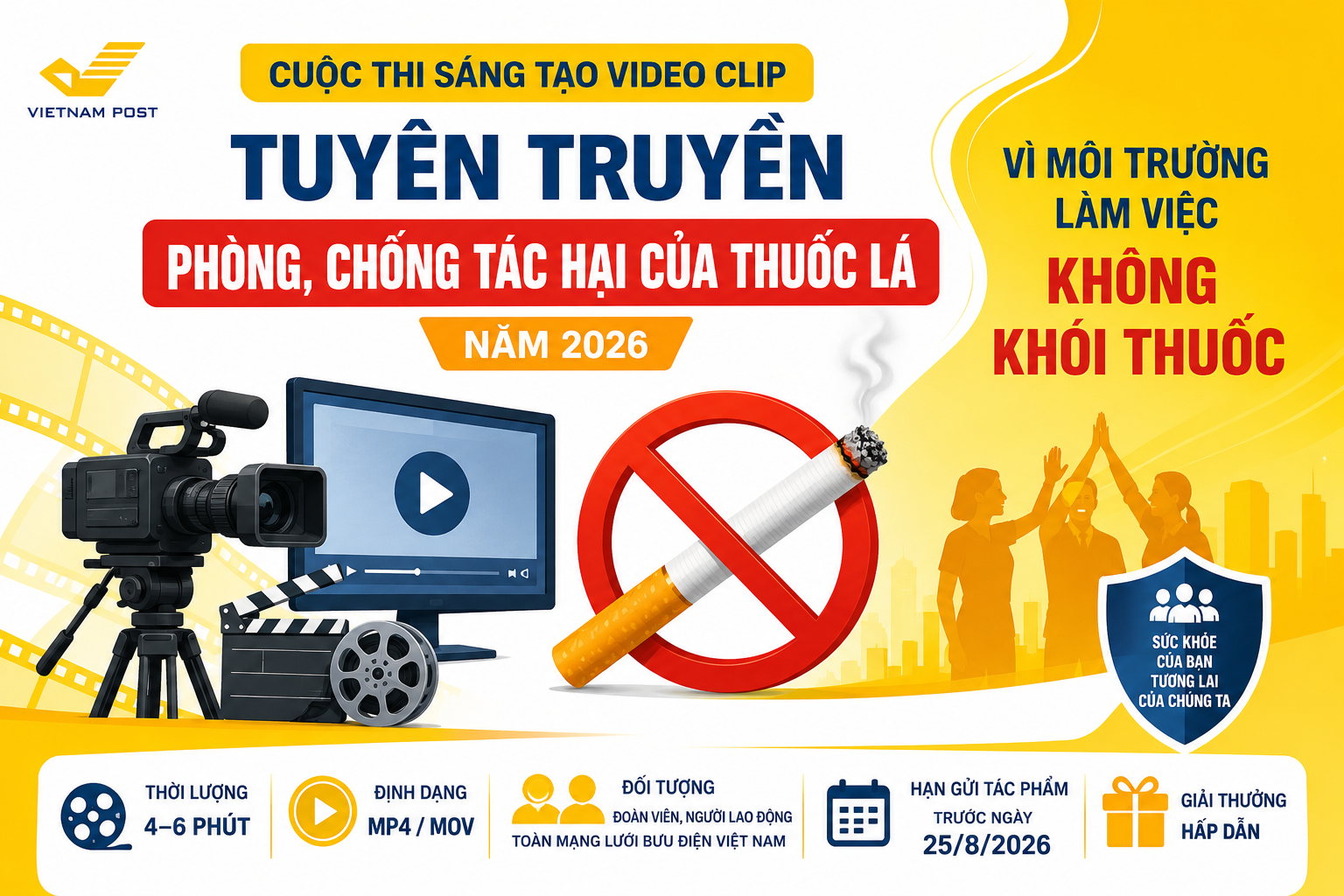 Phát động Cuộc thi sáng tạo video clip tuyên truyền phòng, chống tác hại của thuốc lá năm 2026