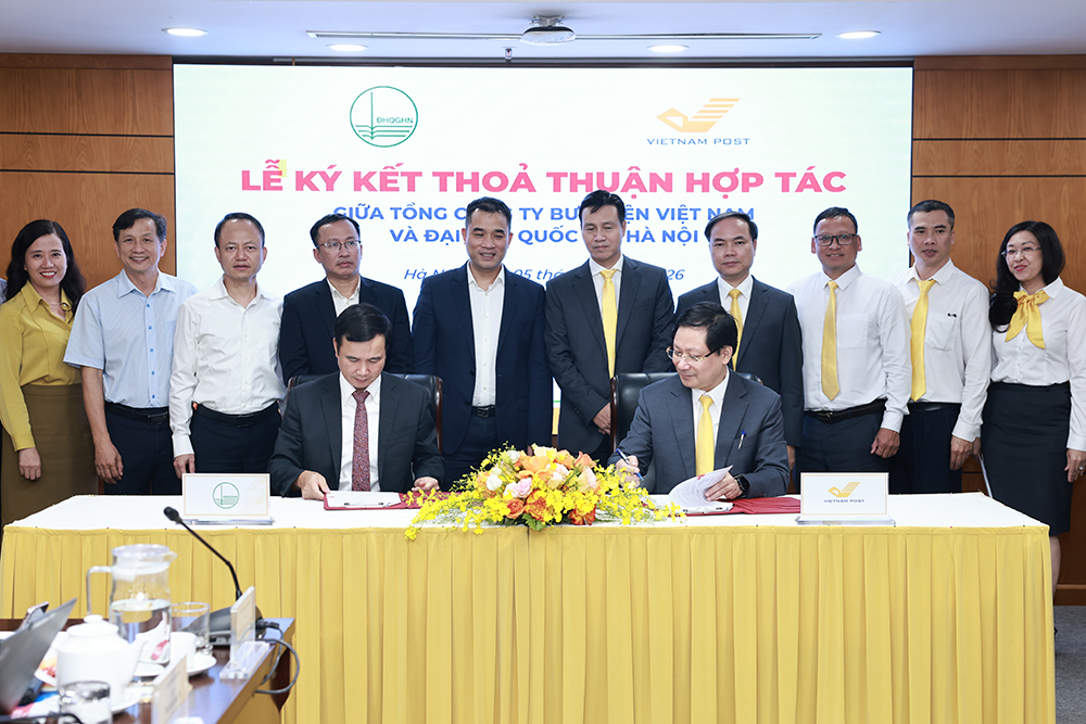 Bưu điện Việt Nam và Đại học Quốc gia Hà Nội ký kết thảo thuận hợp tác thúc đẩy đổi mới sáng tạo và logistics thông minh