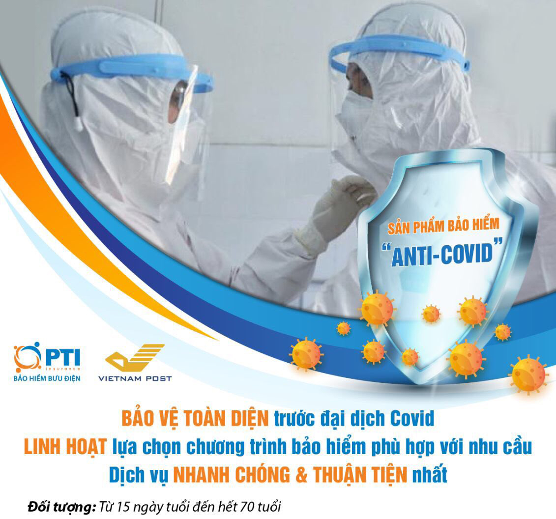Bưu điện Việt Nam cung cấp sản phẩm Bảo hiểm ANTI COVID 19 