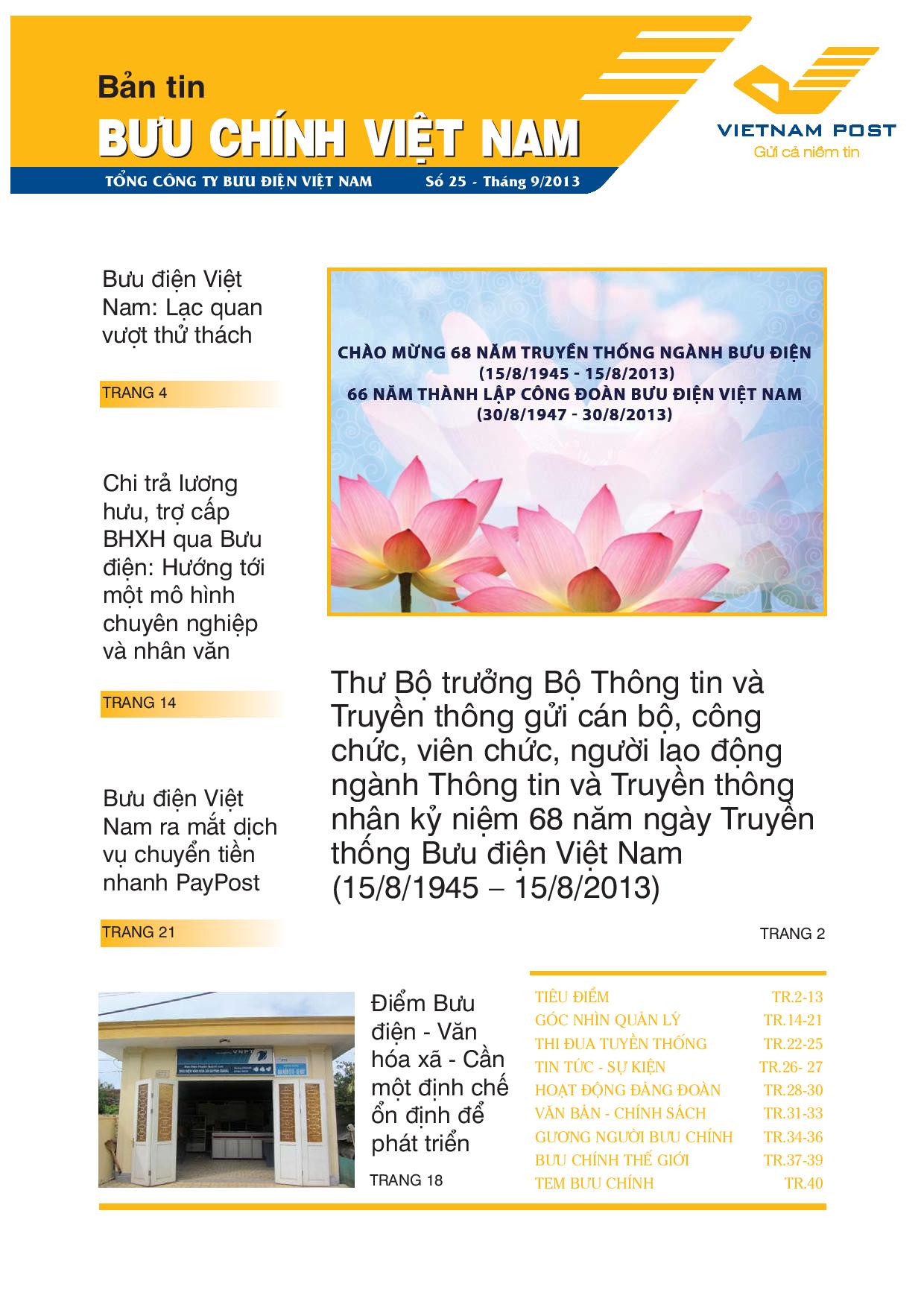 Bản tin bưu chính số 25