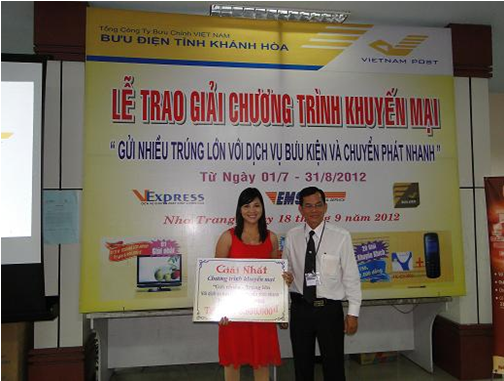 Bưu Điện tỉnh Khánh Hòa: trao thưởng chương trình khuyến mại “Gửi nhiều trúng lớn với dịch vụ Bưu kiện và Chuyển phát nhanh”  