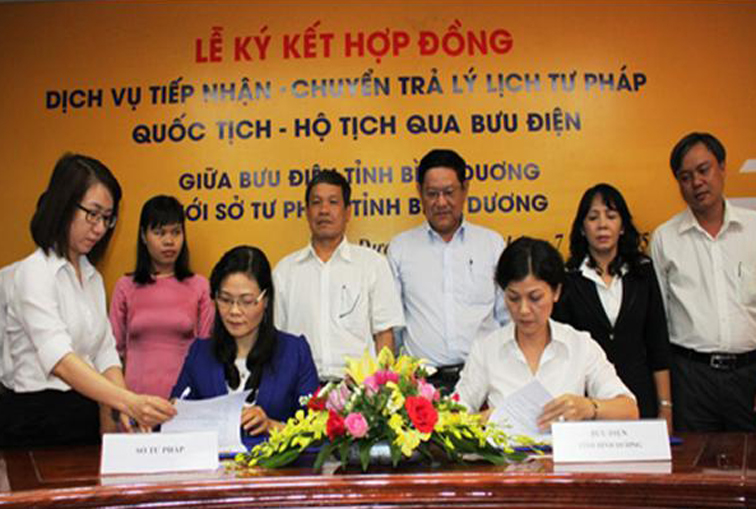 Bưu điện Bình Dương chuyển phát kết quả hồ sơ tư pháp