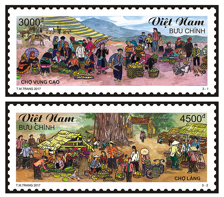 Giới thiệu bộ tem “Chợ Việt Nam”