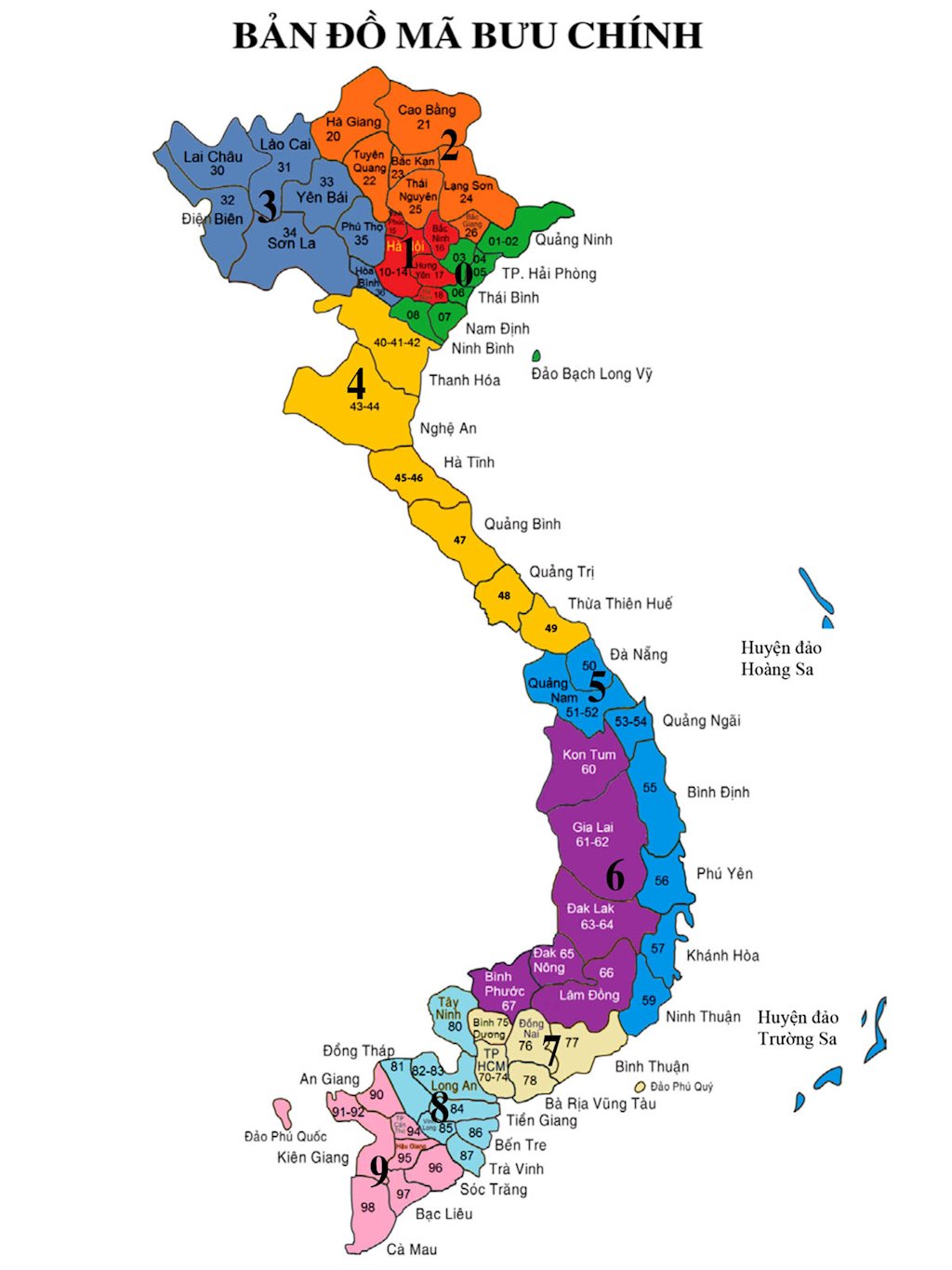 Danh sách mã bưu chính các tỉnh thành mới ra năm 2018