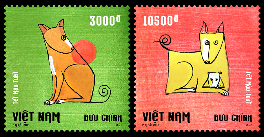 Introducing the Stamp set of “Mau Tuat Tet Lunar New Year” - “The year of the Dog”