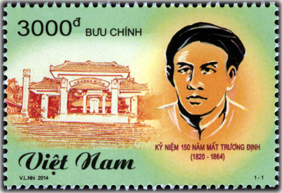 Phát hành bộ tem "Kỷ niệm 150 năm mất Trương Định (1820 - 1864)"