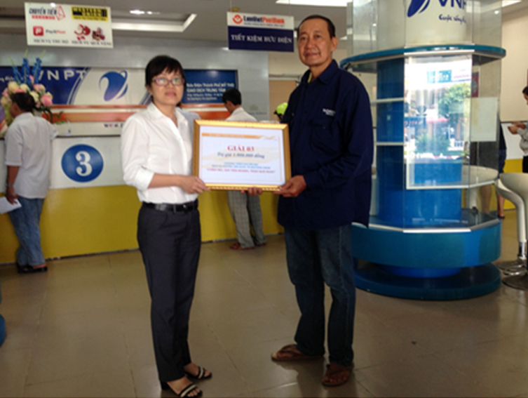 Bưu điện Tiền Giang trao giải chương trình chuyển tiền quốc tế