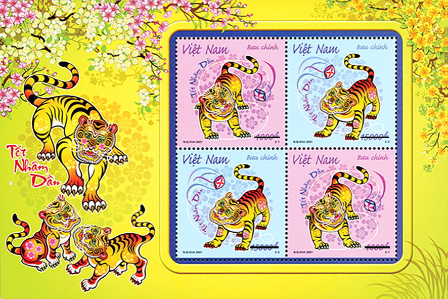 Officially issuing the stamp set: "Tet Nham Dan-The year of Tiger"