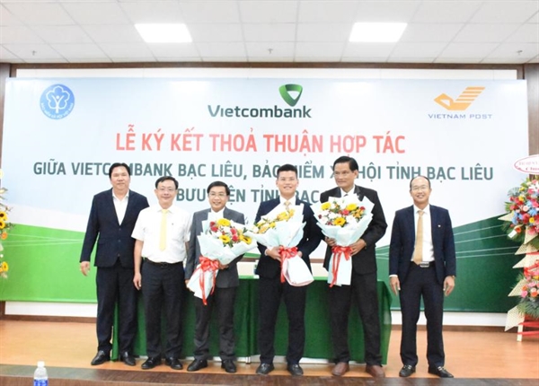 Bưu điện tỉnh Bạc Liêu hợp tác với Bảo hiểm xã hội tỉnh và Ngân hàng Vietcombank - Chi nhánh Bạc Liêu 
