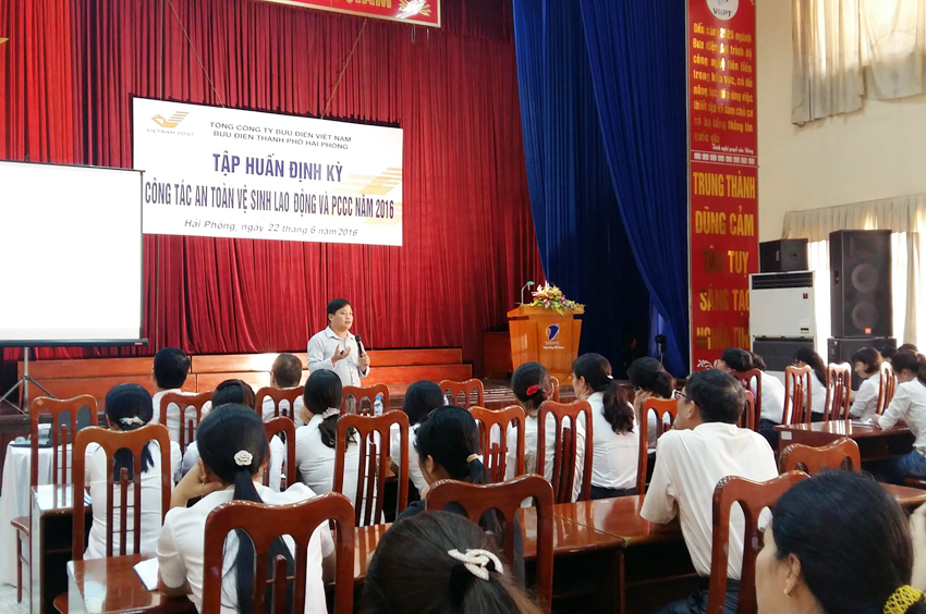 Bưu điện Hải Phòng huấn luyện công tác ATVSLĐ – PCCC năm 2016