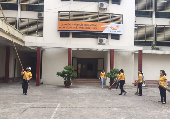 Bưu điện tỉnh Lạng Sơn ra quân tổng vệ sinh, thực hiện chương trình 5S