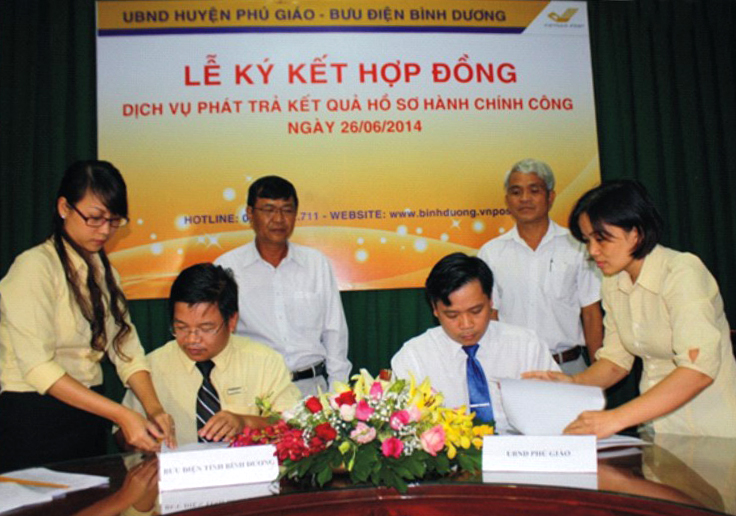 Cung cấp dịch vụ chuyển phát kết quả hành chính công qua hệ thống Bưu điện tại huyện Phú Giáo, tỉnh Bình Dương