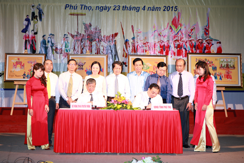 Phát hành đặc biệt bộ tem “Tín ngưỡng thờ cúng Hùng Vương - Di sản văn hóa phi vật thể đại diện của nhân loại”