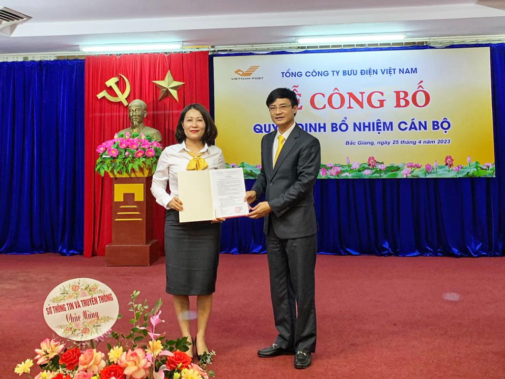 Bà Nguyễn Thị Giang làm Giám đốc Bưu điện tỉnh Bắc Giang